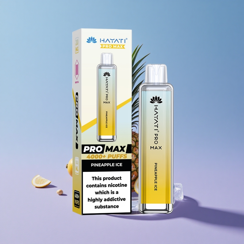 Ananas Is Hayati Pro Max 4000 Puffs Oppladbar LED-lys vape wholesale Norway