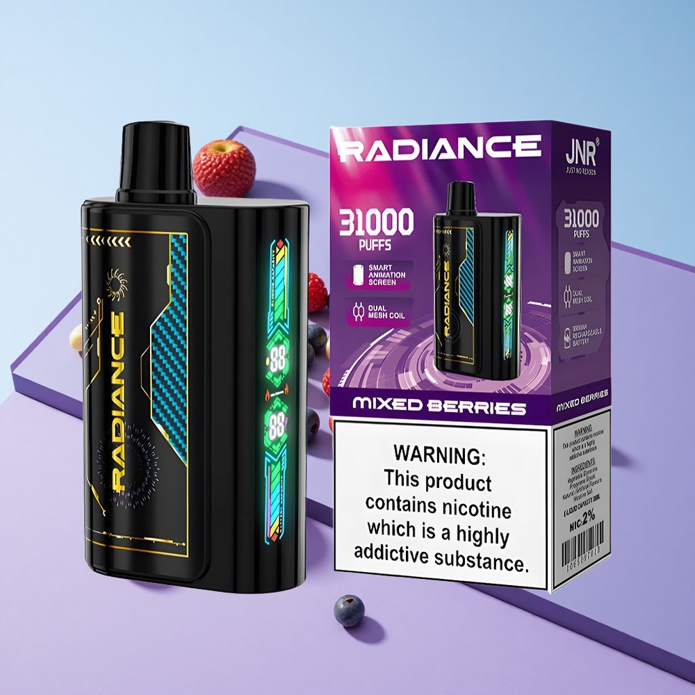 Blandede Bær JNR Radiance 31000 Puffs 28ml E-væske Dual Mesh Coil vape wholesale Norway