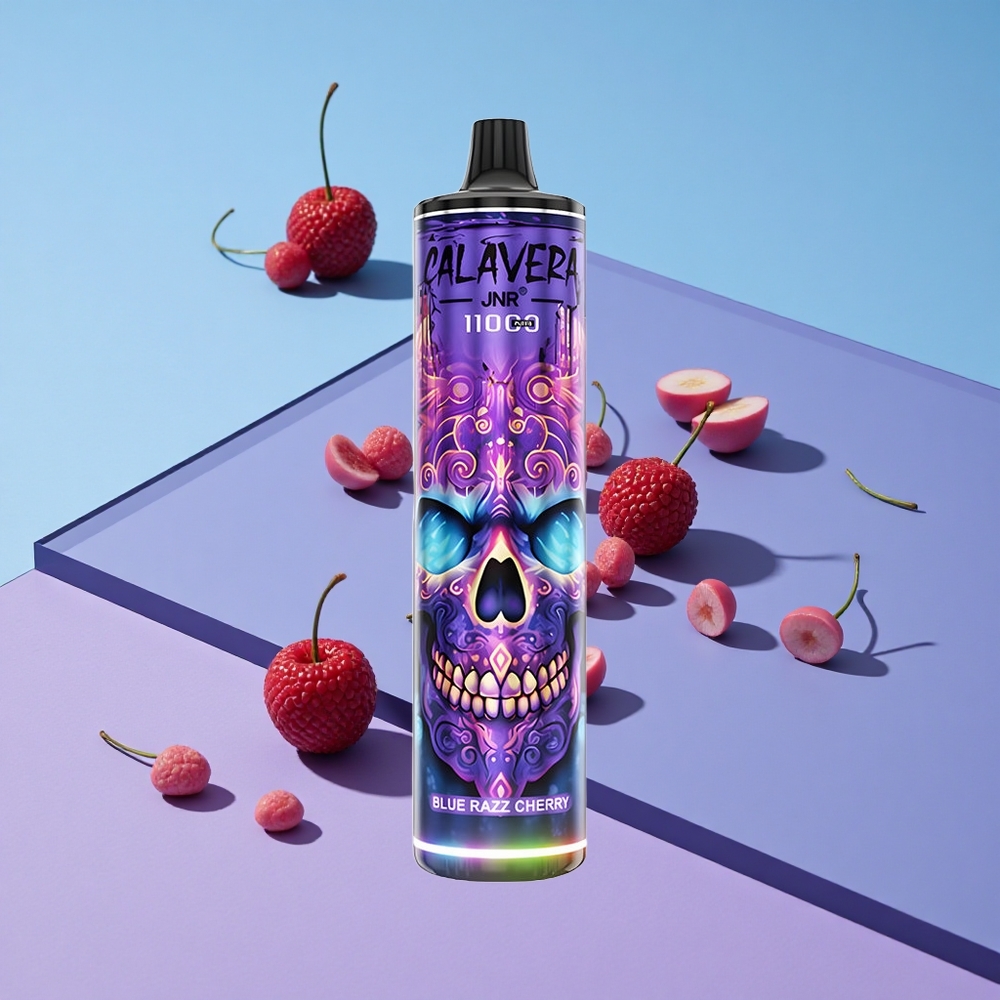 Blå Bringebær  Kirsebær JNR Calavera 11000 Puffs Type-C Lading vape wholesale Norway
