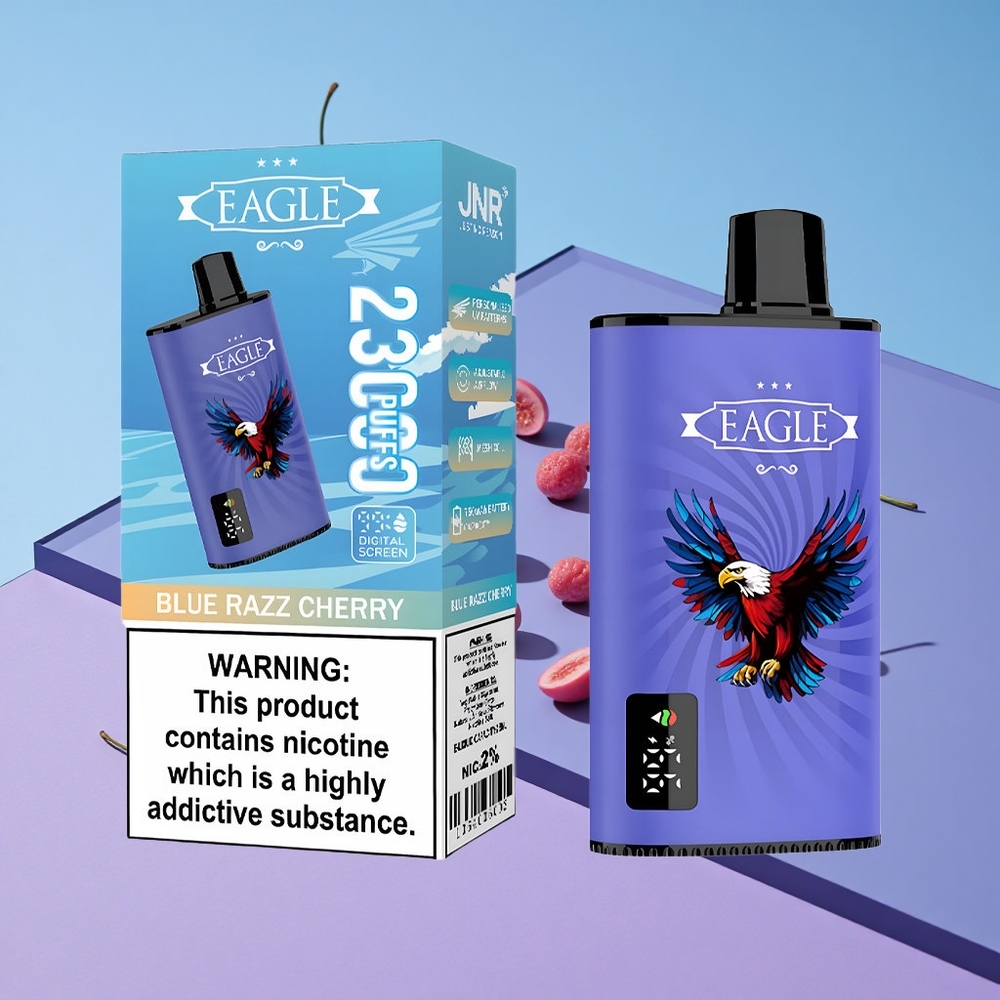 Blå Bringebær  Kirsebær JNR EAGLE Smart 23000 Puffs Justerbar Luftstrøm vape wholesale Norway