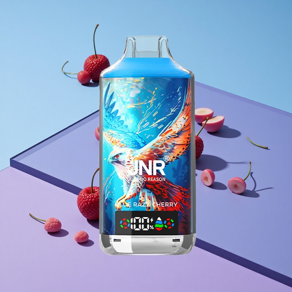 Blå Bringebær  Kirsebær JNR Falcon X 18000 Puffs 24ml E-væske Digital Skjerm vape wholesale Norway