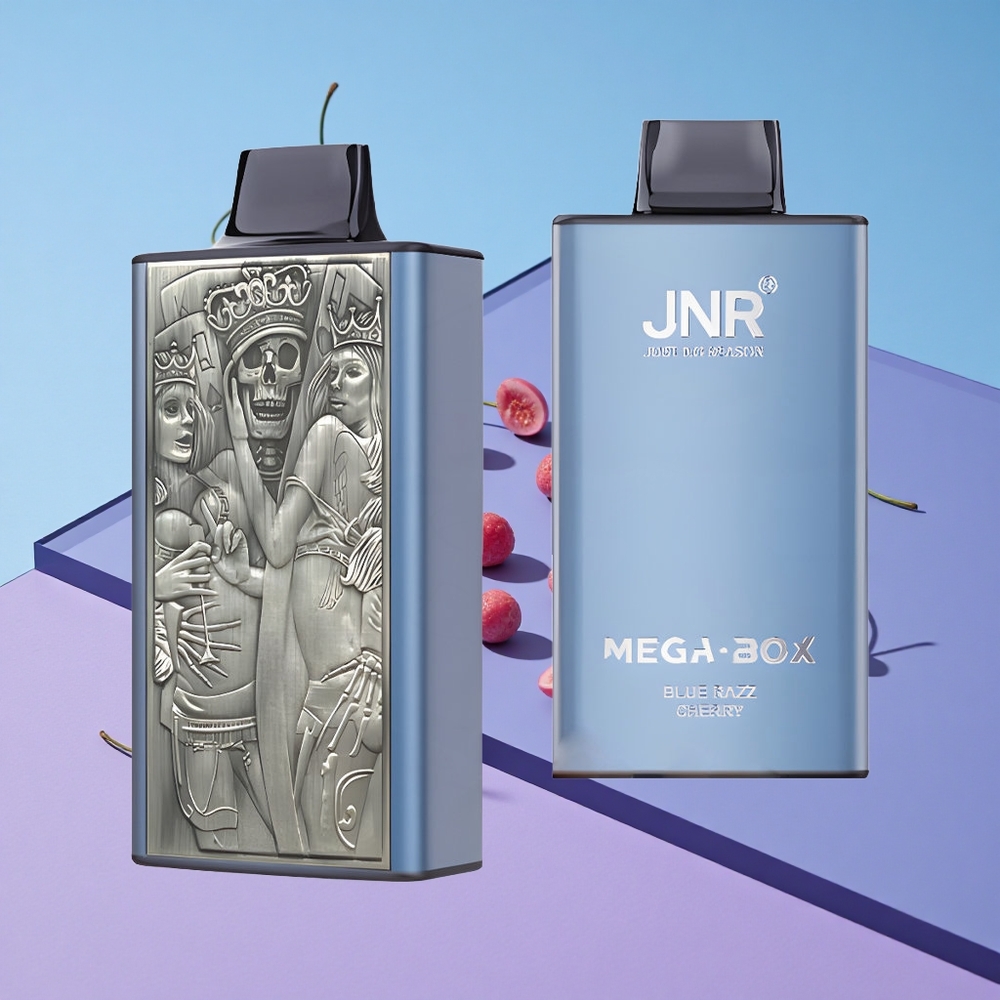 Blå Bringebær  Kirsebær JNR Mega Box 25000 Puffs Type-C Hurtiglading vape wholesale Norway