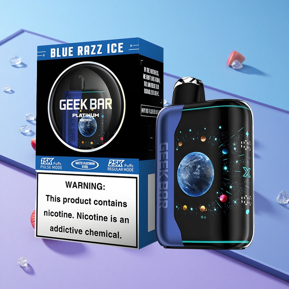 Blå Bringebær Is GEEK BAR Platinum Edition 25000 Puffs USB-Type C Ladning vape wholesale Norway