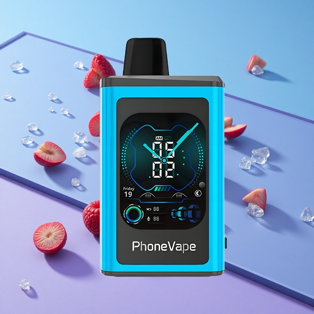 Blå Bringebær Is JNR PhoneVape 30000 Puffs Full Display Skjerm vape wholesale Norway