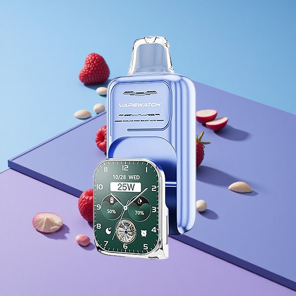 Blå Bringebær Is JNR Vape Watch 30000 Puffs 19mL E-væske Dual Mesh Coil vape wholesale Norway