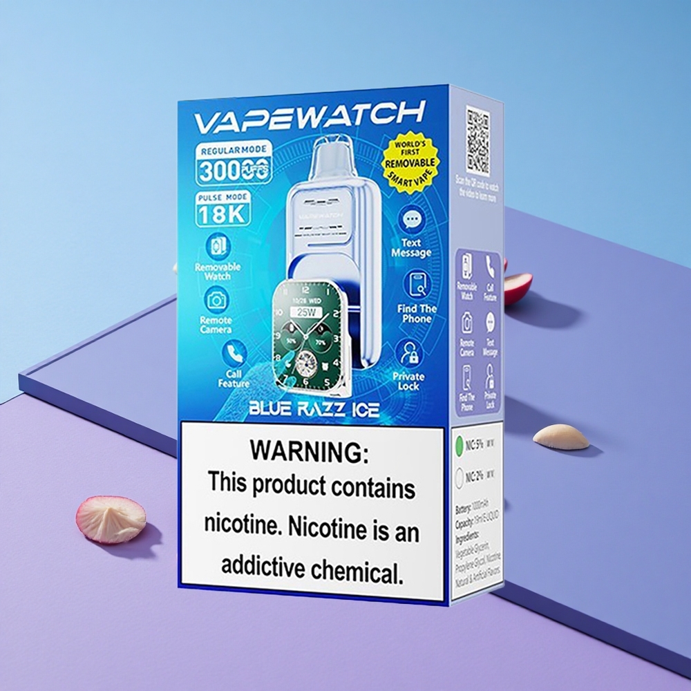 Blå Bringebær Is JNR Vape Watch 30000 Puffs 19mL E-væske Dual Mesh Coil vape wholesale Norway