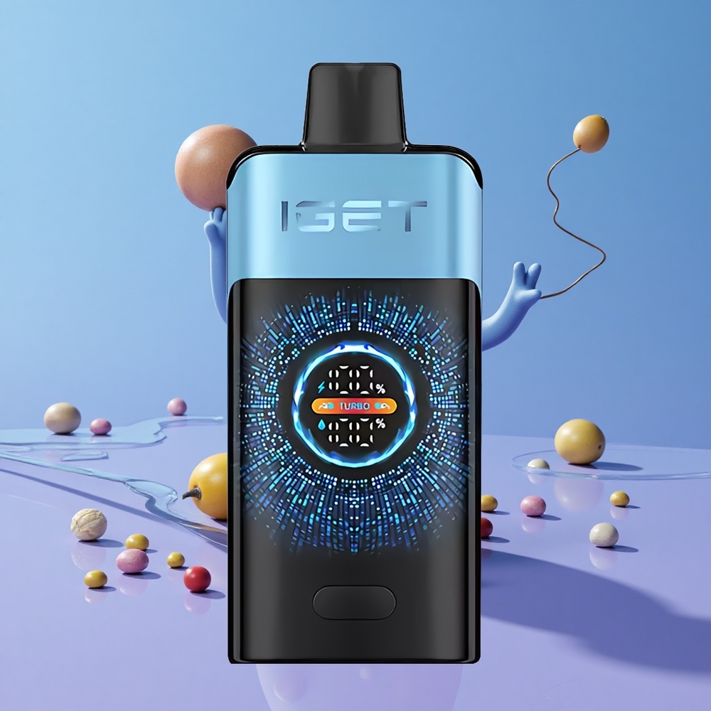 Blå Monster IGET ONE 12000 Puffs 2700 mAh Batteri Stor Bøyd Fargeskjerm vape wholesale Norway