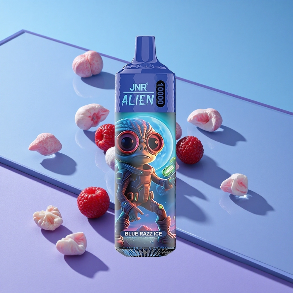 Blå bringebær is JNR Alien 10000 Puffs 850mAh RGB LED vape wholesale Norway