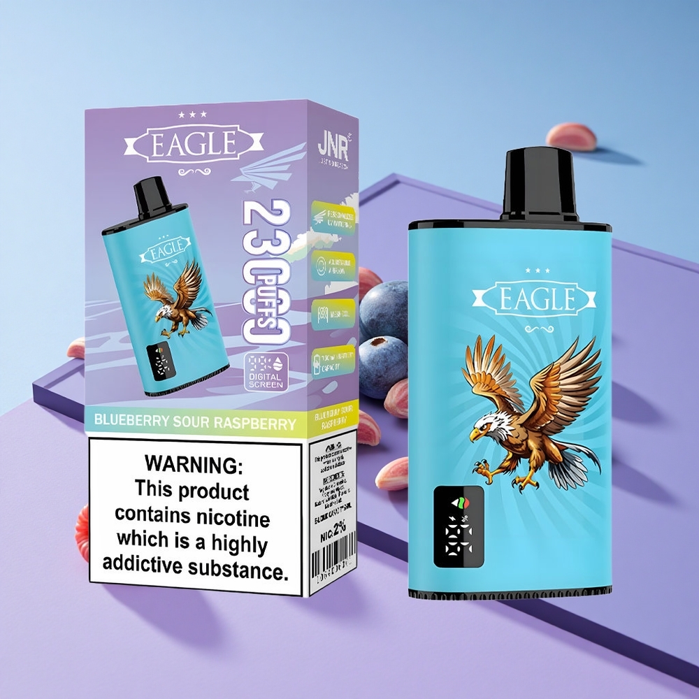 Blåbær  Sur Bringebær JNR EAGLE Smart 23000 Puffs Justerbar Luftstrøm vape wholesale Norway