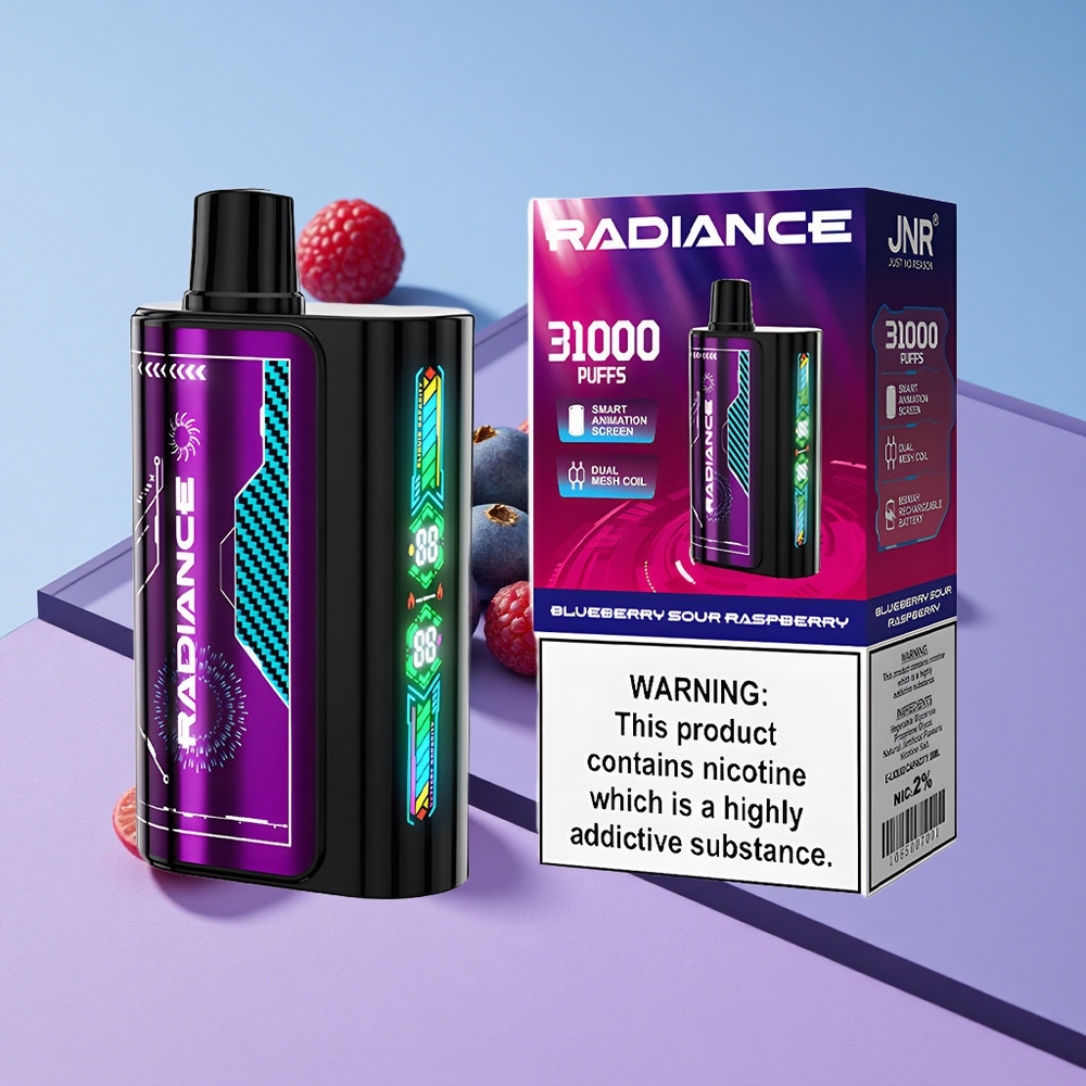 Blåbær  Sur Bringebær JNR Radiance 31000 Puffs 28ml E-væske vape wholesale Norway