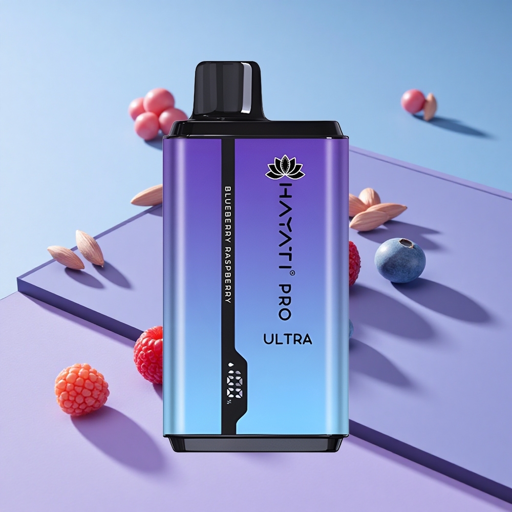Blåbær Bringebær Hayati Pro Ultra 15000 røyker E-Liq Kapasitet 2 12ml vape wholesale Norway