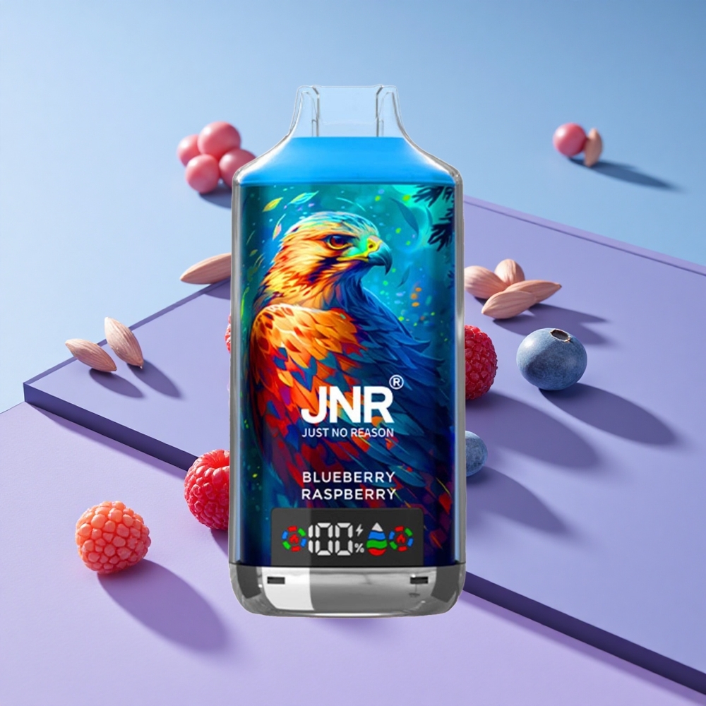 Blåbær Bringebær JNR Falcon X 18000 Puffs 24ml E-væske Digital Display vape wholesale Norway
