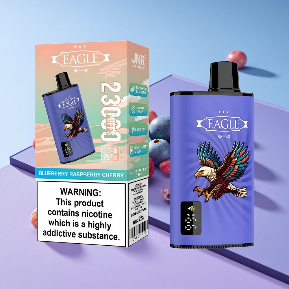Blåbær Bringebær Kirsebær JNR EAGLE Smart 23000 Puffs Justerbar Luftstrøm vape wholesale Norway