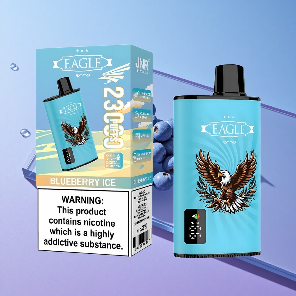Blåbær Is JNR EAGLE Smart 23000 Puffs Justerbar Luftstrøm Digital Skjerm vape wholesale Norway