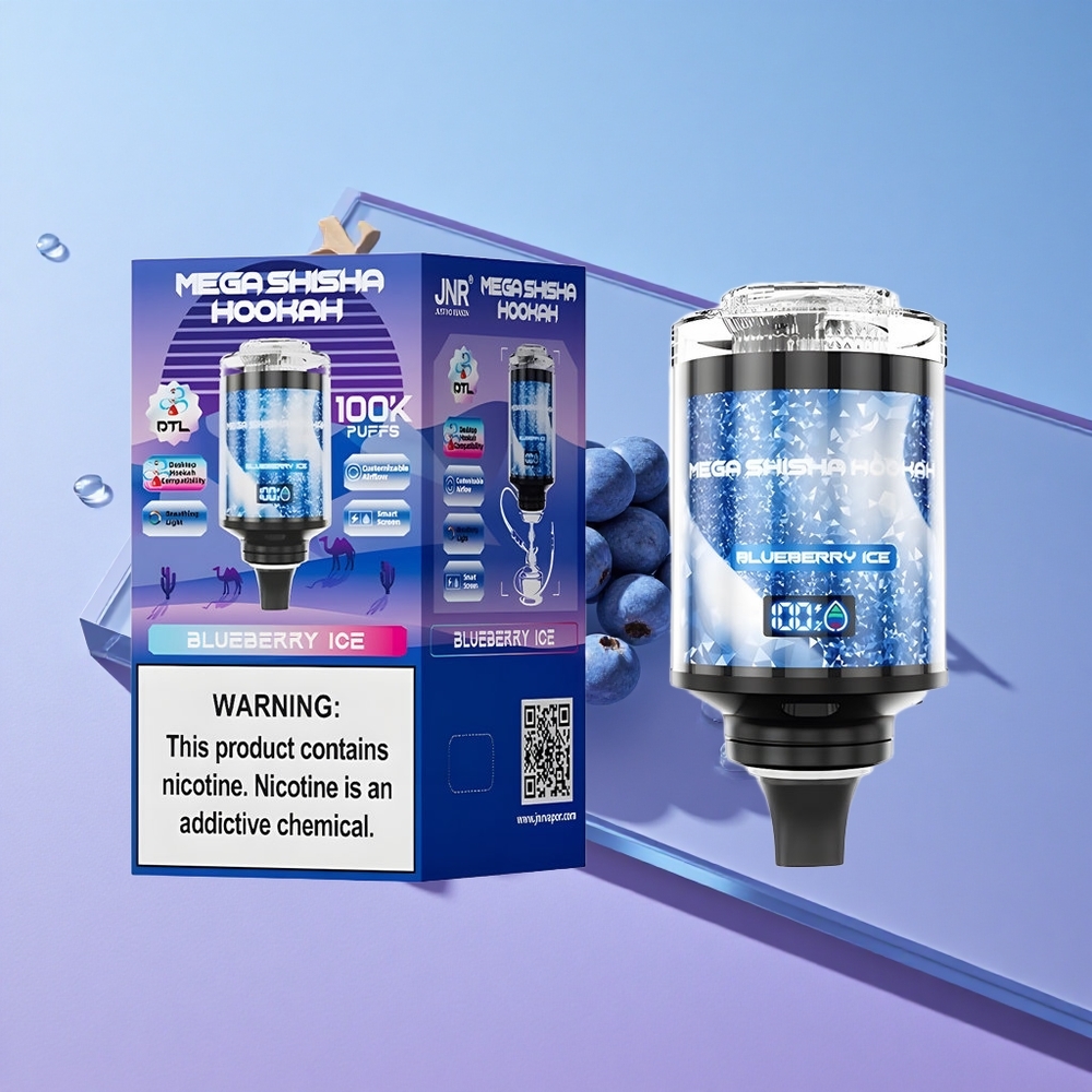 Blåbær Is JNR Mega Shisha Hookah 100K Puffs Innstilbar Luftstrøm vape wholesale Norway