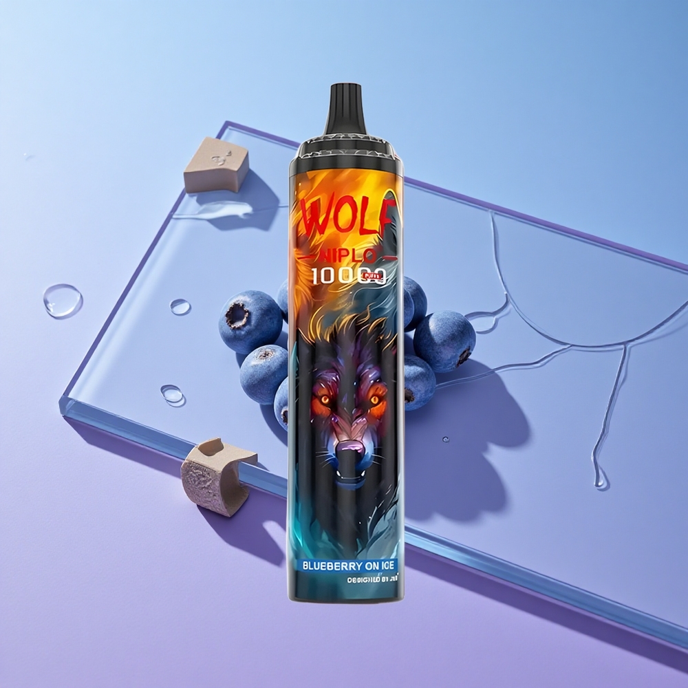 Blåbær På Is JNR Wolf Niplo 10000 Puffs 20ml E-væske Type-C Lading vape wholesale Norway