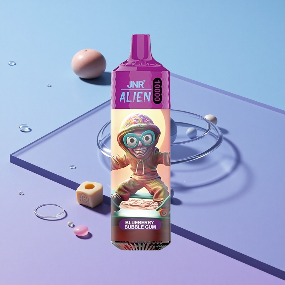 Blåbær Tyggegummi JNR Alien 10000 Puffs 850mAh Batterikapasitet LED Lys vape wholesale Norway