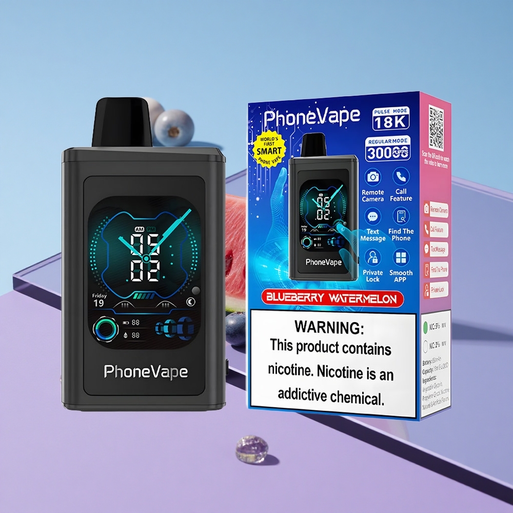 Blåbær Vannmelon JNR PhoneVape 30000 Puffs Full Display Skjerm vape wholesale Norway