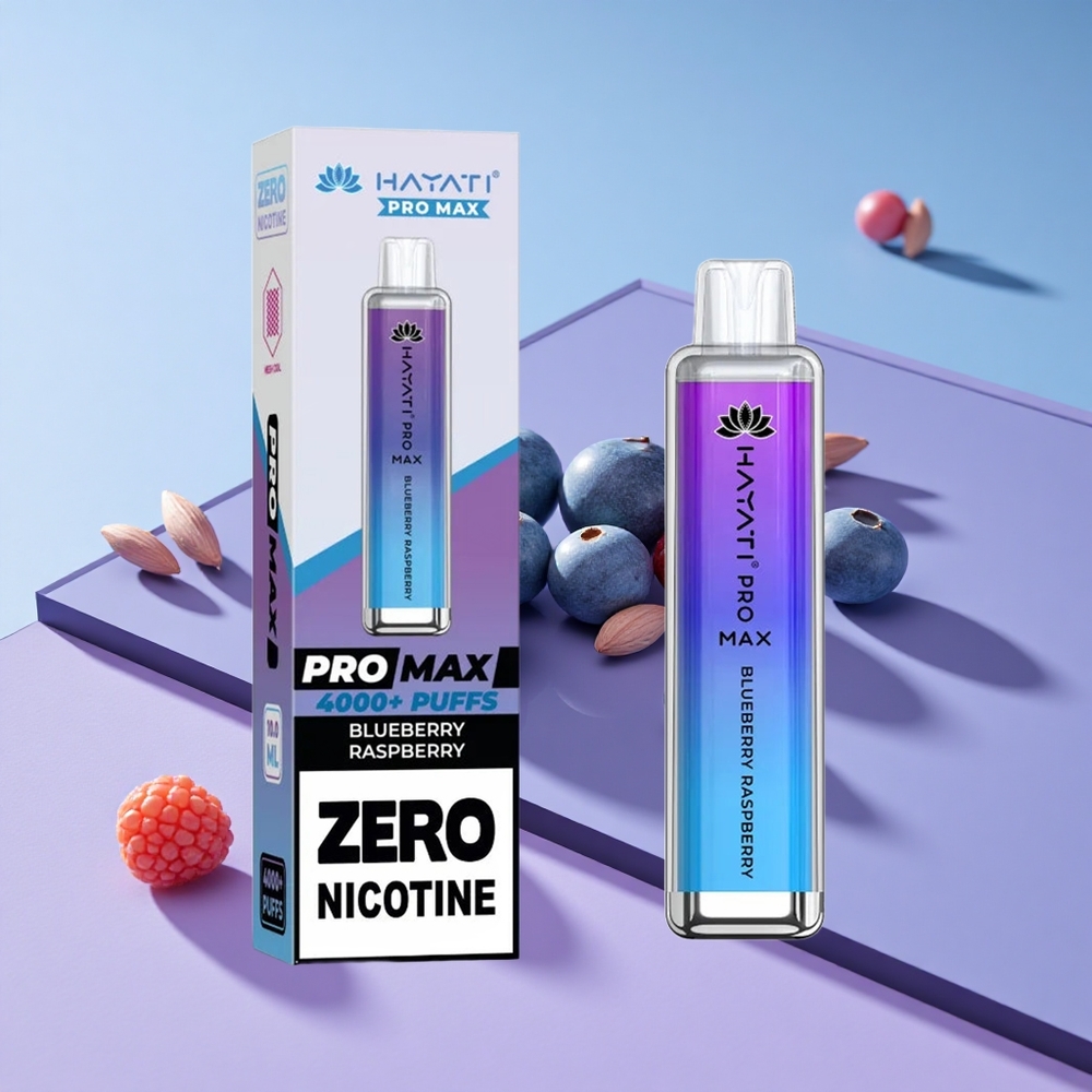 Blåbær og Bringebær Hayati Pro Max 4000 Puffs Oppladbar med LED vape wholesale Norway