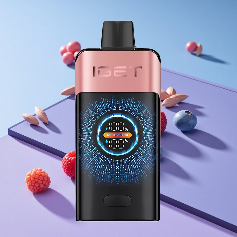 Blåbær og Bringebær IGET ONE 12000 Puffs 2700 mAh Batteri vape wholesale Norway