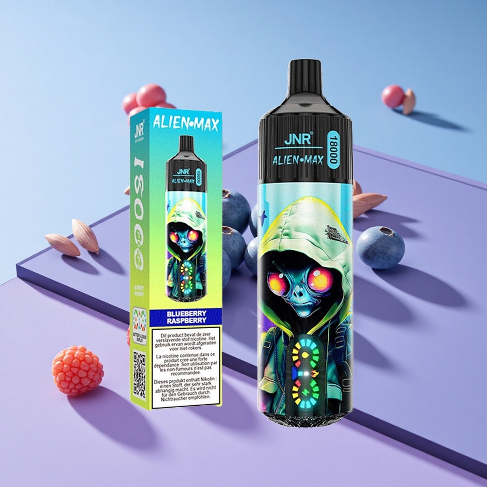 Blåbær og Bringebær JNR Alien Max 18000 Puffs Smart LED Skjerm vape wholesale Norway