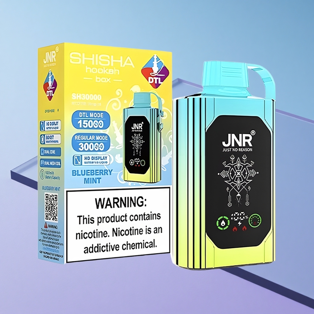 Blåbærmynte JNR Shisha Hookah Box 20500 Puffs HD Skjerm Type-C Hurtigladning vape wholesale Norway