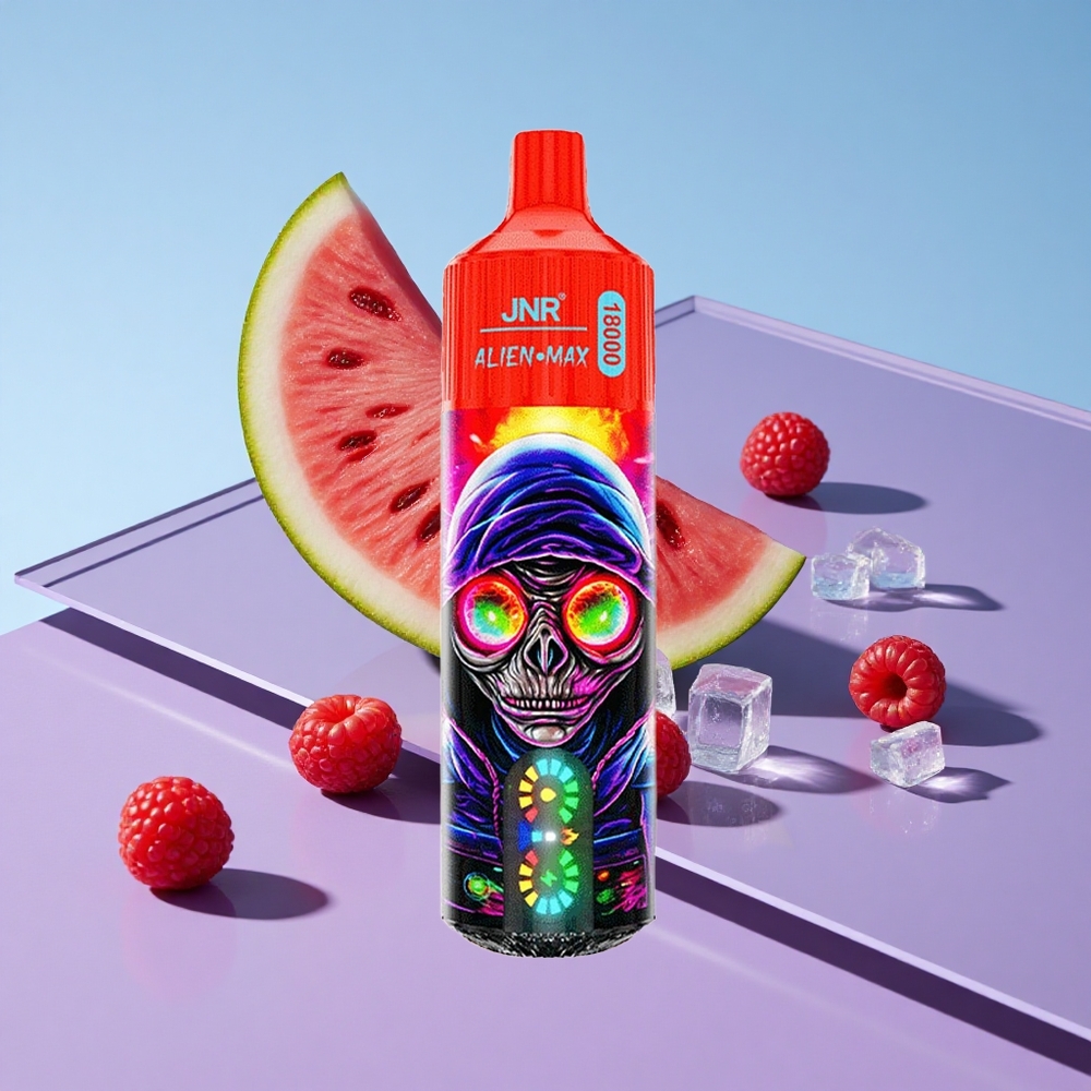 Bringebær Vannmelon Is JNR Alien Max 18000 Puffs Smart LED Display Dual Mesh Coil vape wholesale Norway