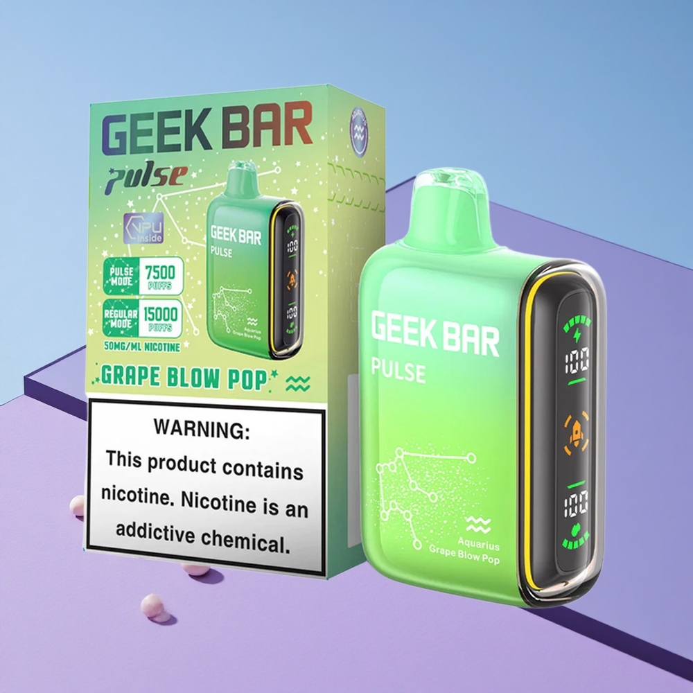 Eple-Mynte Geek Bar Pulse 15000 Puffs 16ML Vape Engangs-vape vape wholesale Norway