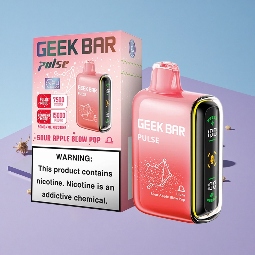 Eple-Mynte Geek Bar Pulse 15000 Puffs 16ML Vape Engangs-vape vape wholesale Norway