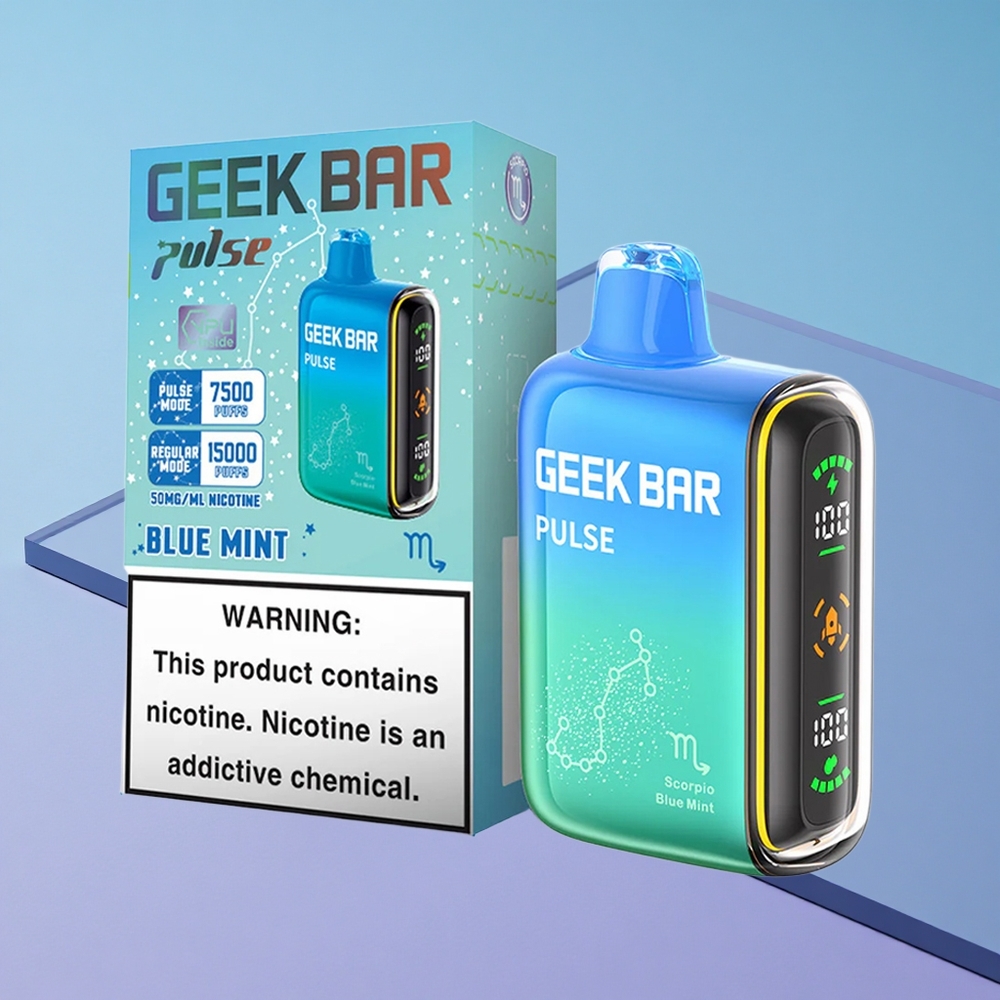 Eple-Mynte Geek Bar Pulse 15000 Puffs 16ML Vape Engangs-vape vape wholesale Norway