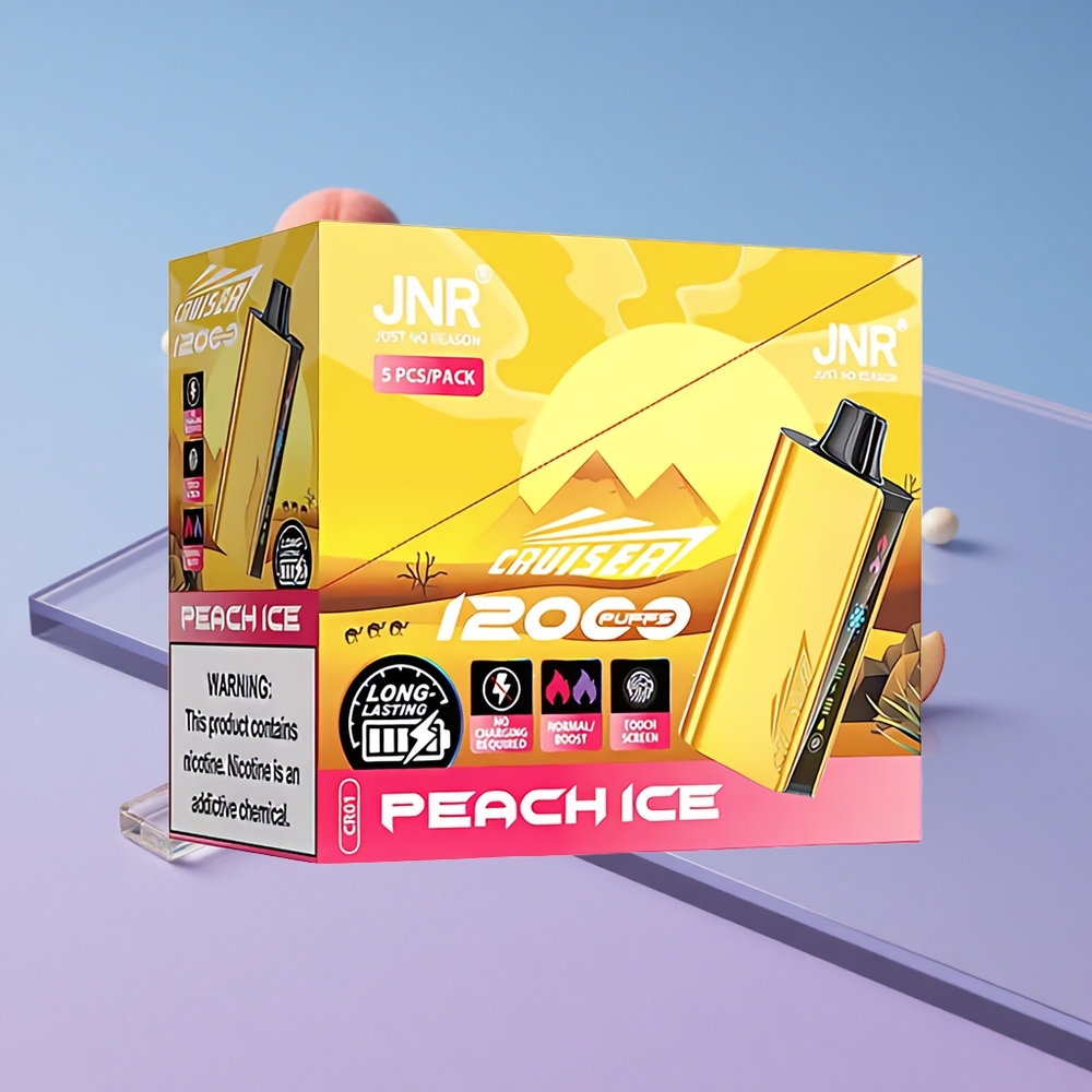 Fersken Is JNR Cruiser 12000 Puffs Ingen Lading Full-Metal Aluminiums Kropp vape wholesale Norway