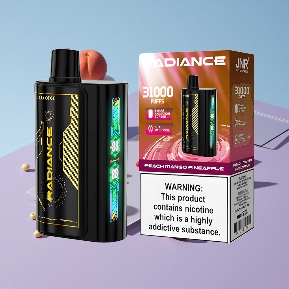 Fersken Mango Ananas JNR Radiance 31000 Puffs 28ml E-liquid vape wholesale Norway