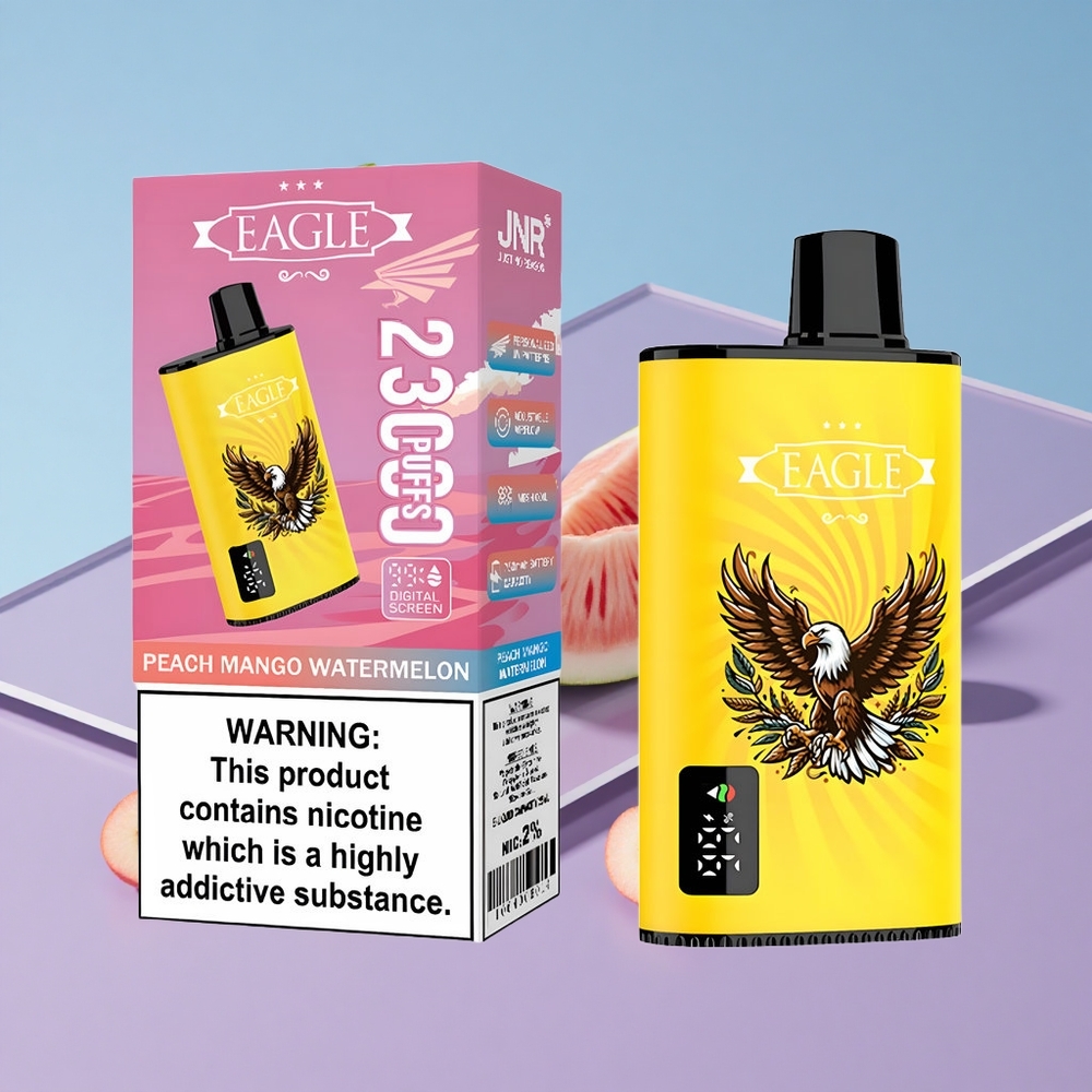 Fersken Mango Vannmelon JNR EAGLE Smart 23000 Puffs Digital Skjerm Justerbar Luftstrøm vape wholesale Norway