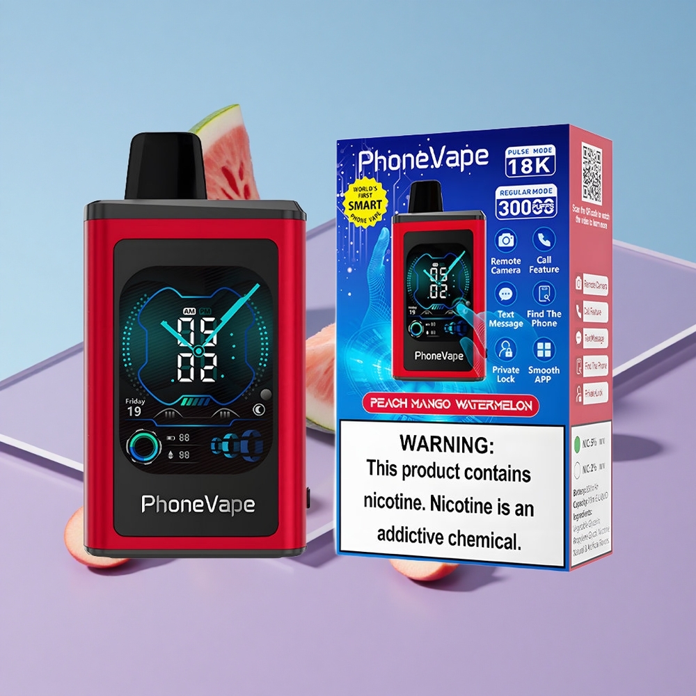 Fersken Mango Vannmelon JNR PhoneVape 30000 Puffs Oppladbar Skjerm vape wholesale Norway