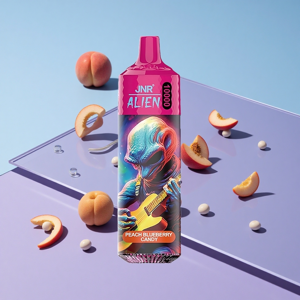 Fersken og Blåbær Candy JNR Alien 10000 Puffs 850mAh Batteri LED vape wholesale Norway