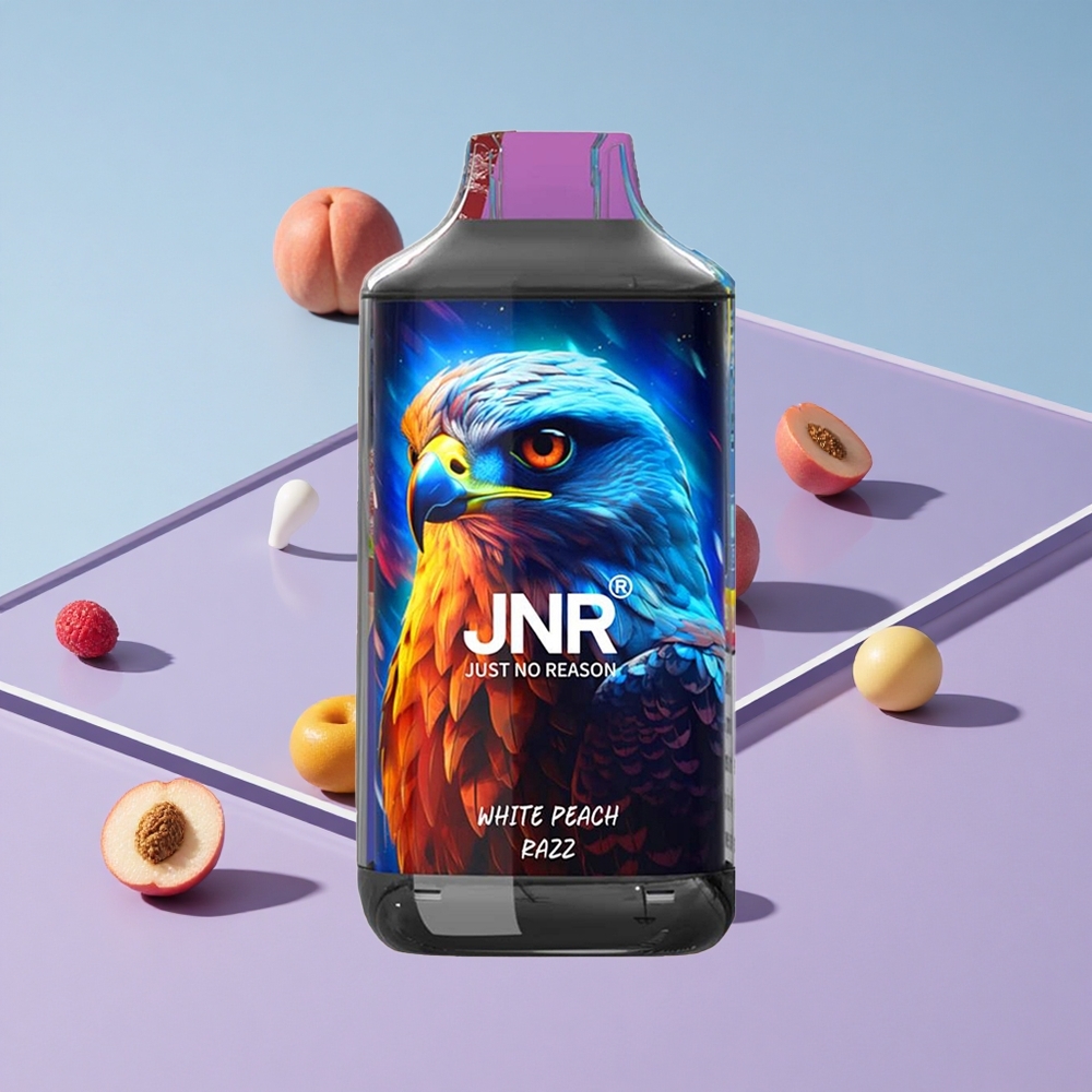 Hvit fersken og bringebær JNR Falcon 16000 Puffs 22ml e-væske vape wholesale Norway