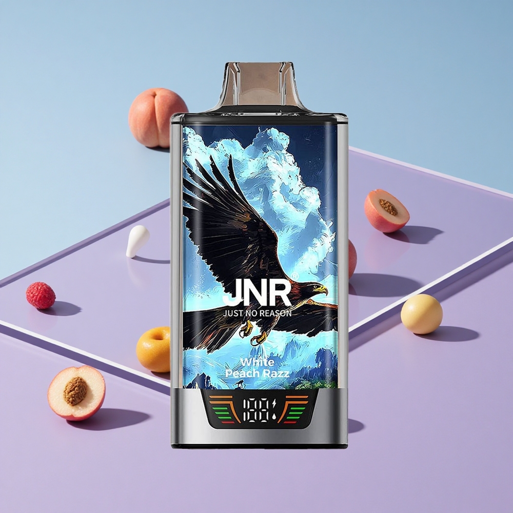 Hvit fersken og bringebær JNR Falcon Pro 28000 Puffs Smart Display vape wholesale Norway