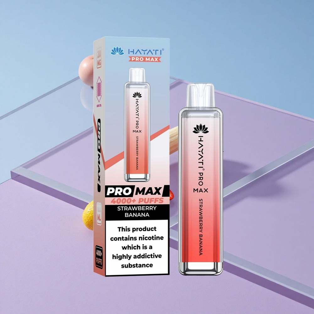 Jordbær Banan Hayati Pro Max 4000 Puffs Oppladbar LED Lys vape wholesale Norway