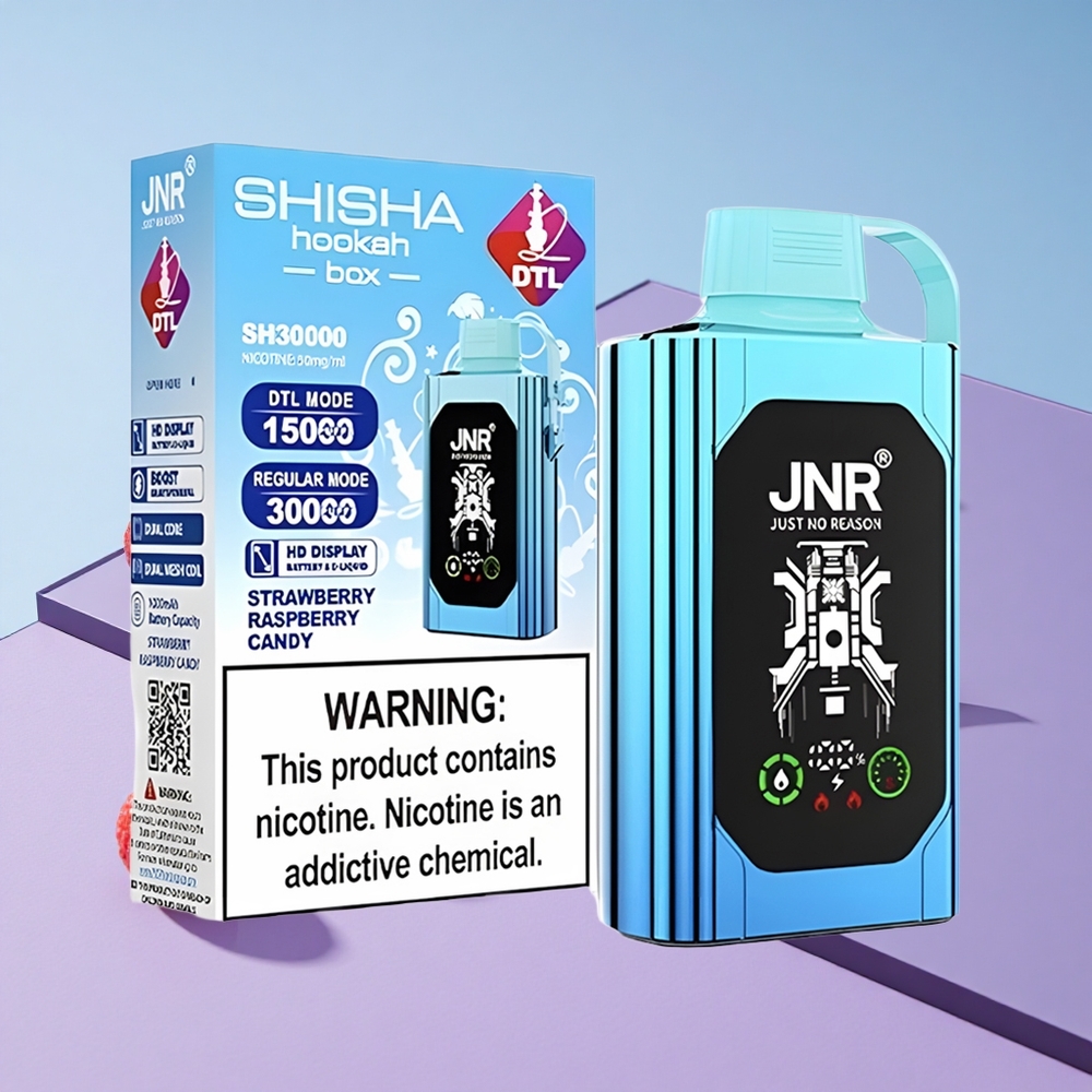 Jordbær Bringebær Candy JNR Shisha Box 20500 Puffs HD Skjerm Type-C Lynlading vape wholesale Norway