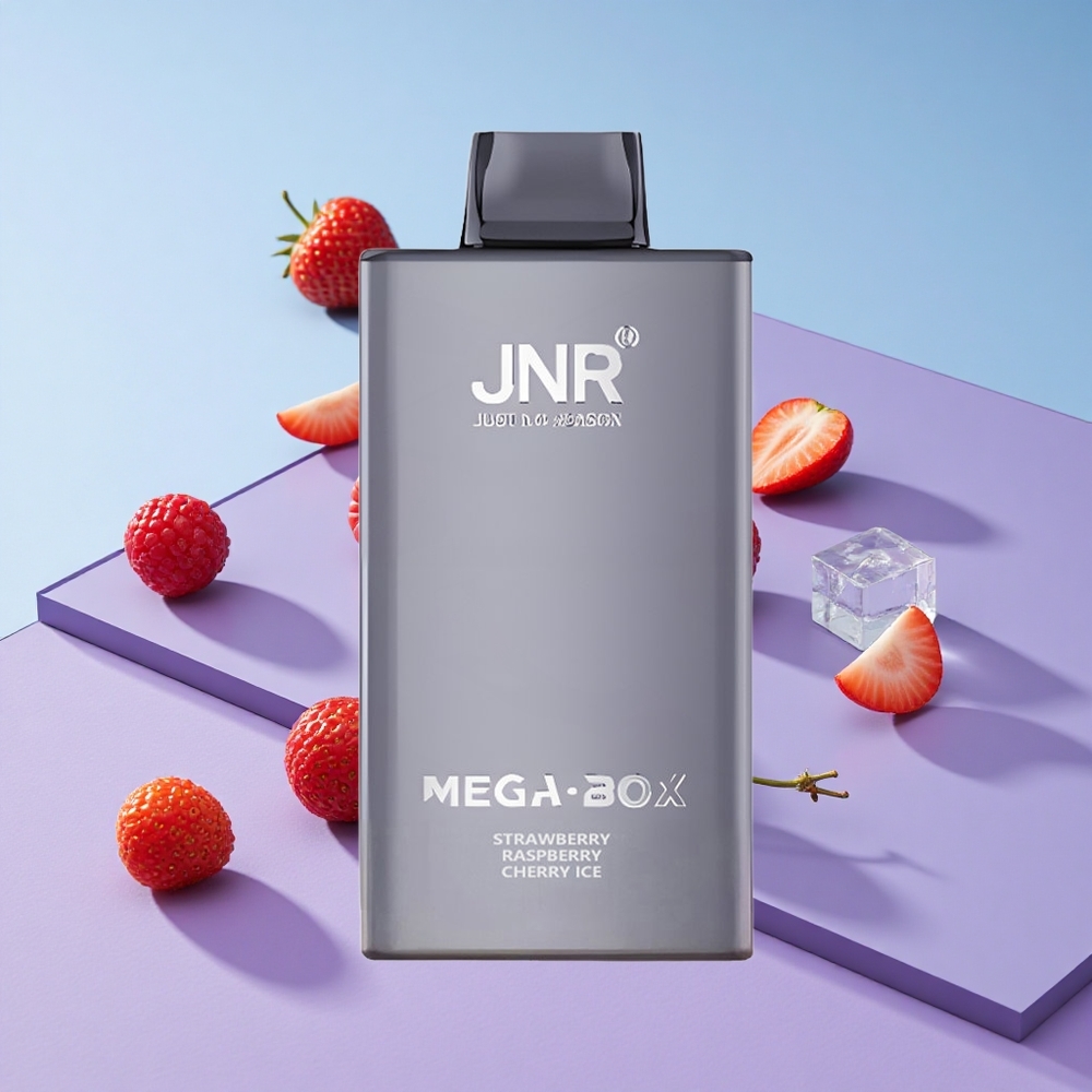Jordbær Bringebær Kirsebær Is JNR Mega Box 25000 Puffs 30ml E-væske vape wholesale Norway