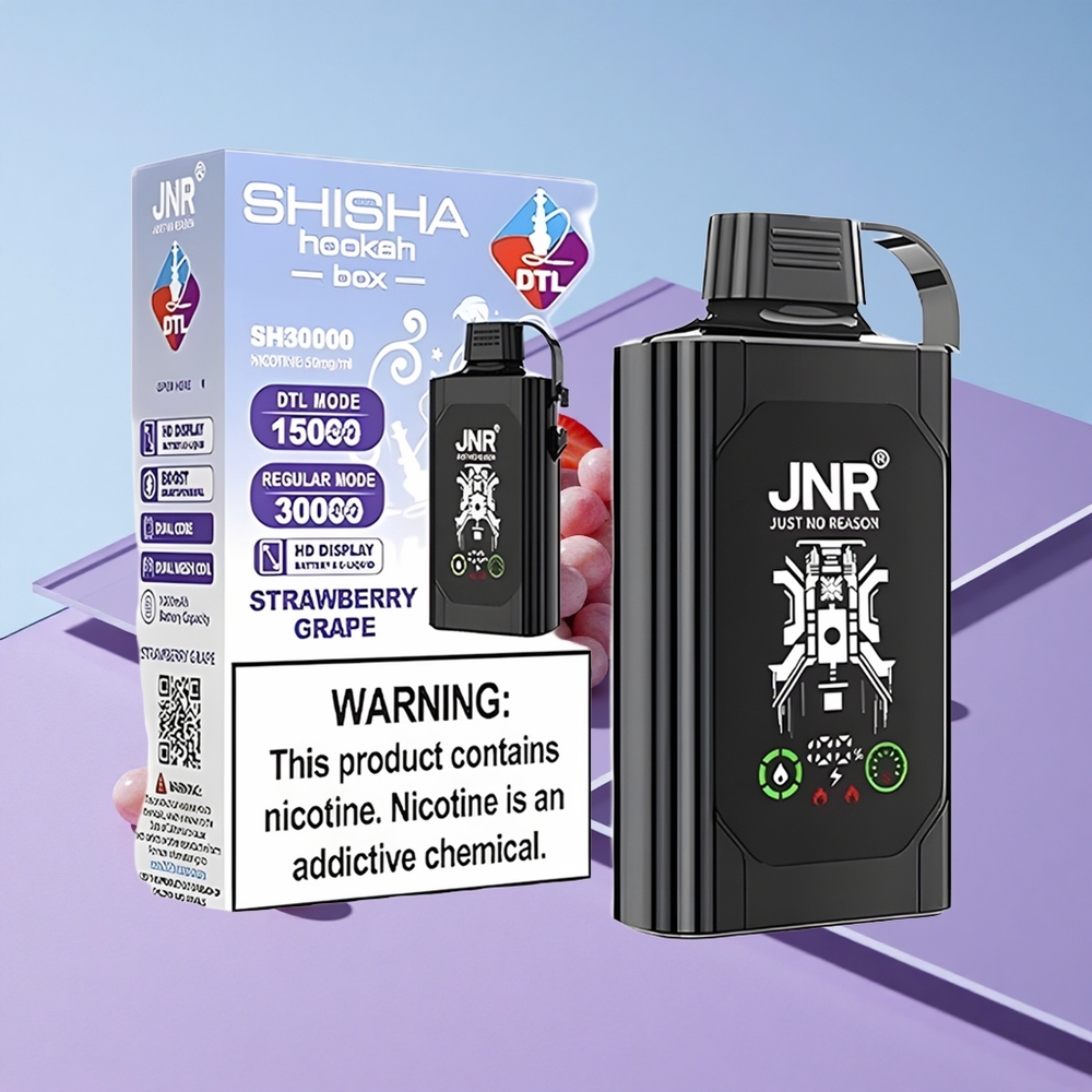 Jordbær Drue JNR Shisha Hookah Box 20500 Puffs HD Skjerm 25ml Type-C raskladning vape wholesale Norway