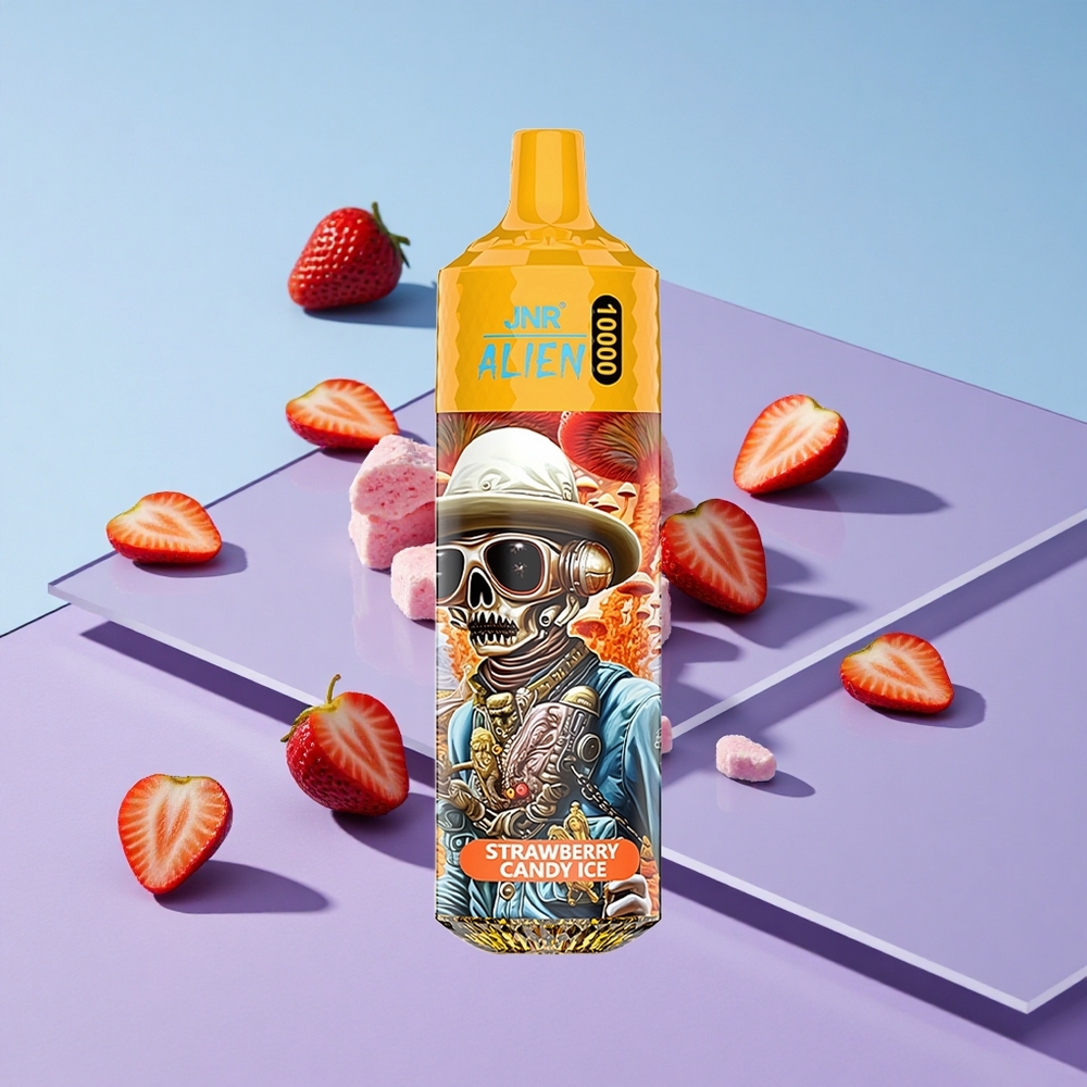Jordbær Godteri Is JNR Alien 10000 Puffs 850mAh Batteri LED RGB vape wholesale Norway
