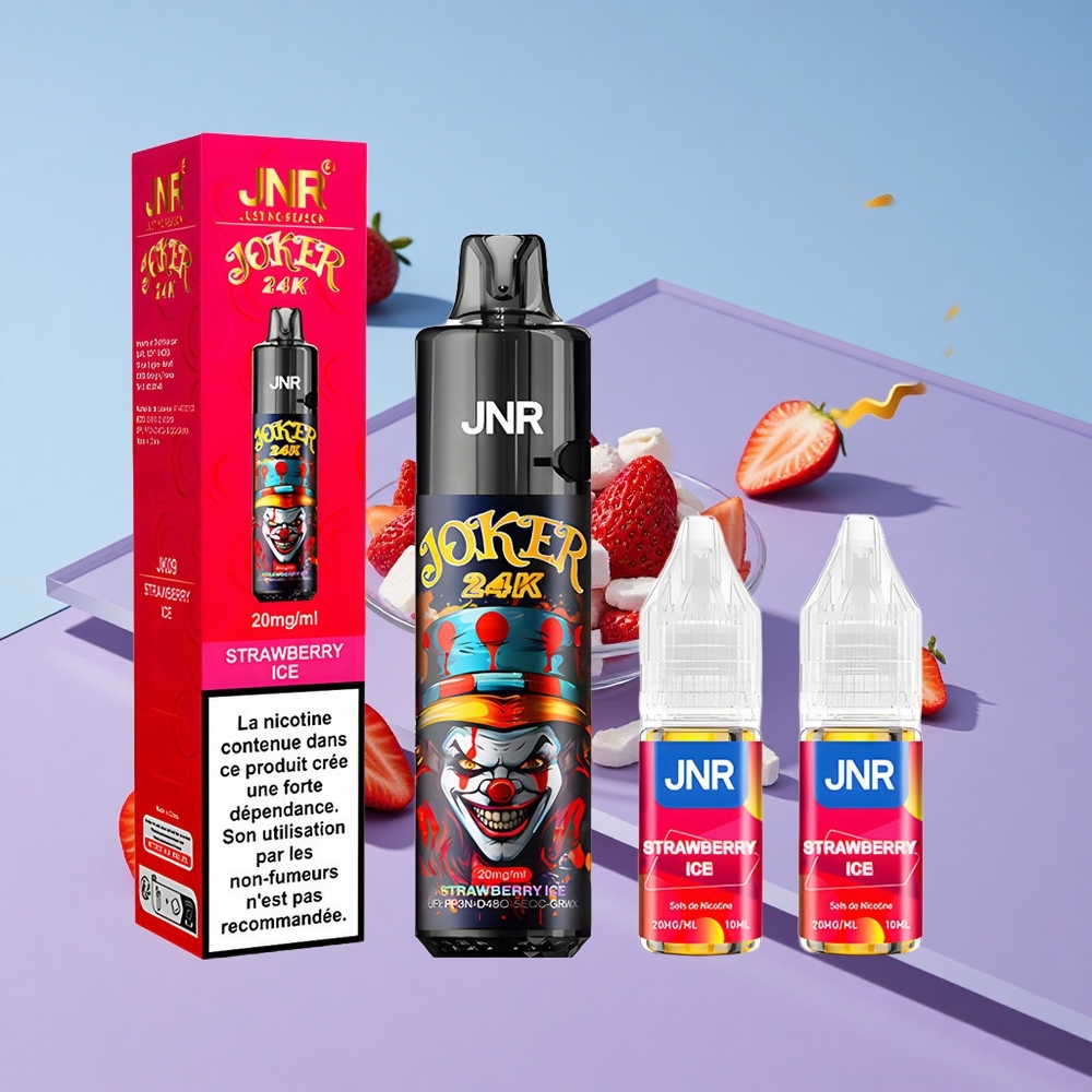 Jordbær Is JNR Joker 24K 24000 Puffs Synlig E-væske Nivå vape wholesale Norway