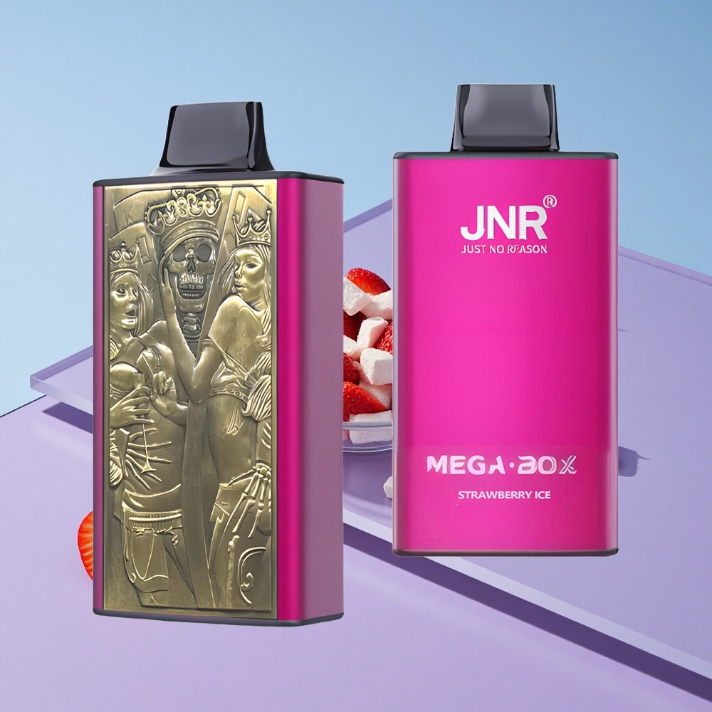 Jordbær Is JNR Mega Box 25000 Puffs 30ML E-væske Kapasitet vape wholesale Norway