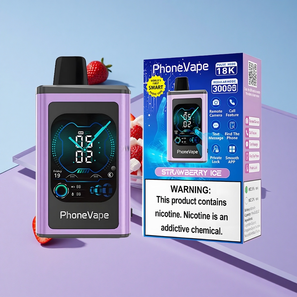 Jordbær Is JNR PhoneVape 30000 puffs Turbo Mode vape wholesale Norway