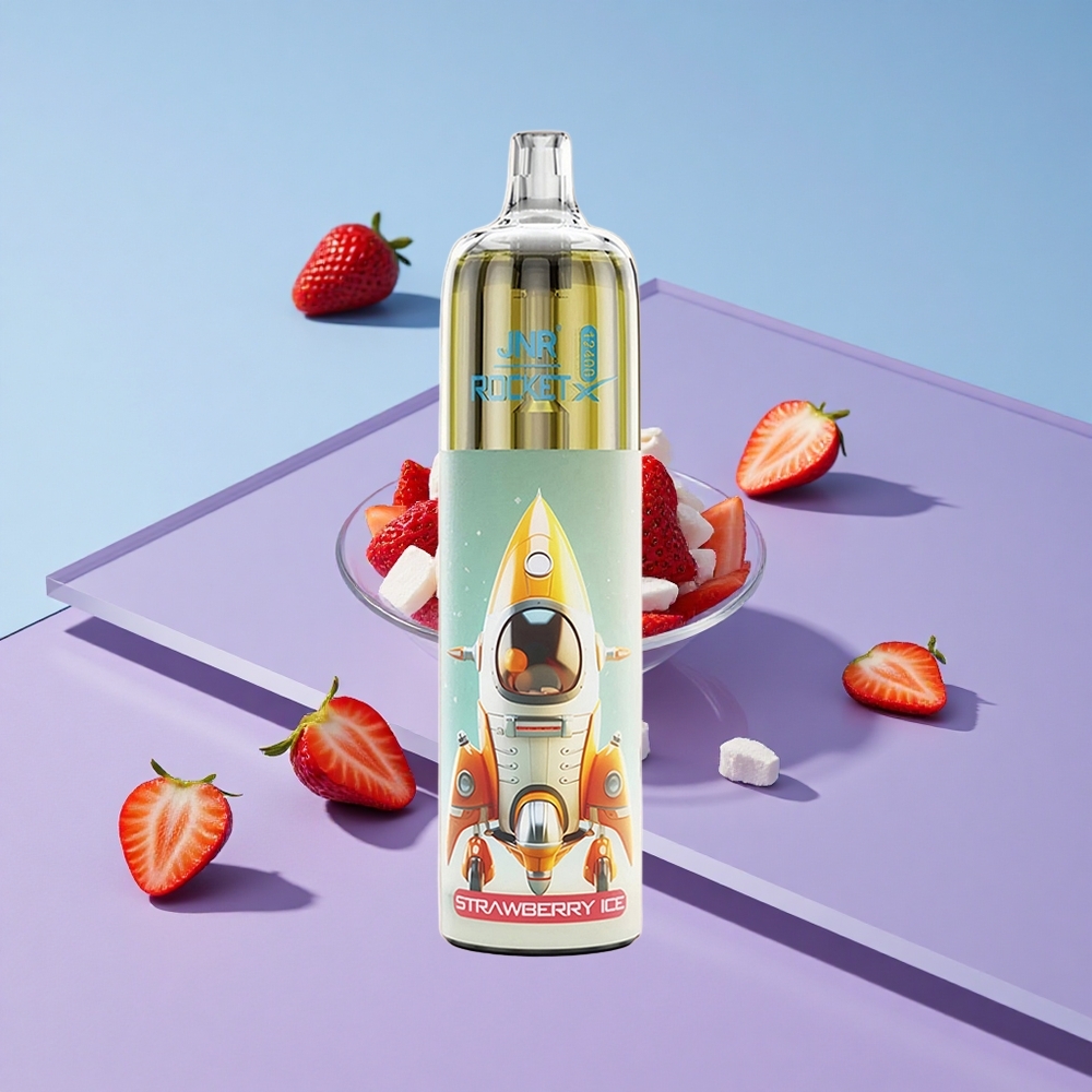 Jordbær Is JNR Rocket-X 12400 Puffs Justerbar Luftstrøm Type-C Lading vape wholesale Norway