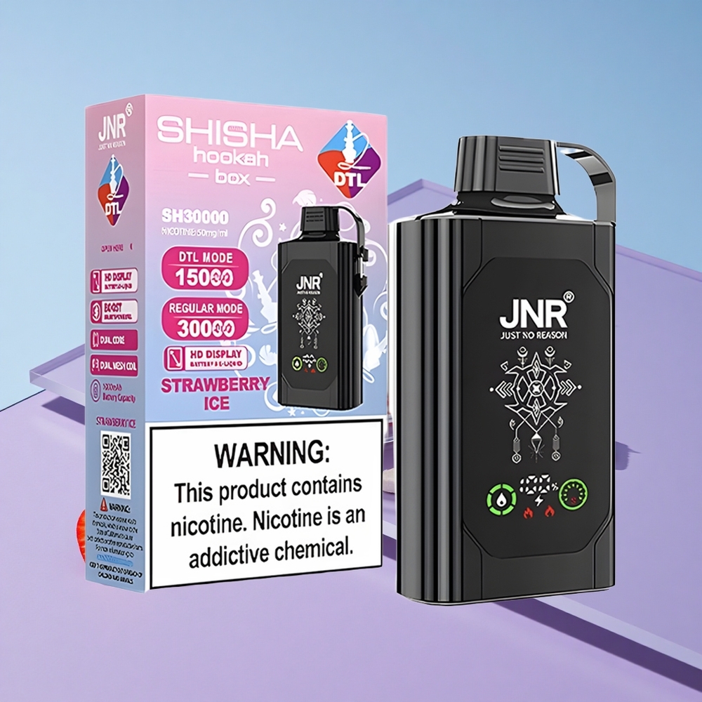 Jordbær Is JNR Shisha Box 20500 Puffs HD Skjerm Type-C Lading vape wholesale Norway