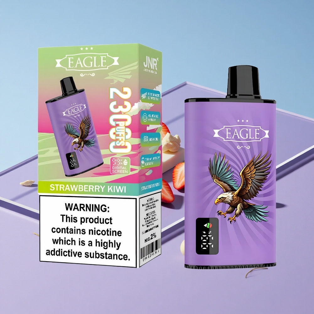 Jordbær Kiwi JNR EAGLE Smart 23000 Puffs Justerbar Luftstrøm Digital Skjerm vape wholesale Norway