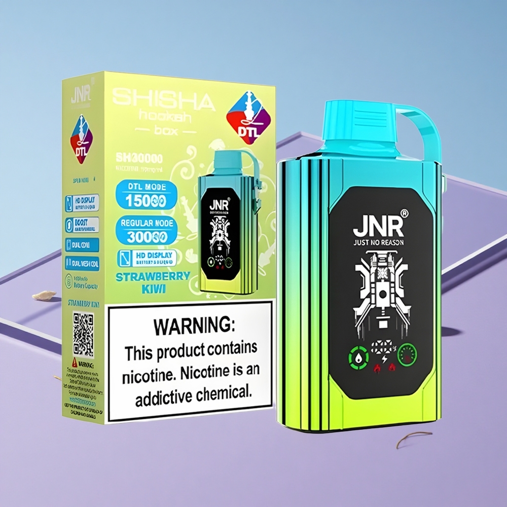 Jordbær Kiwi JNR Shisha Hookah Box 20500 Puffs HD Skjerm Type-C Hurtiglading vape wholesale Norway