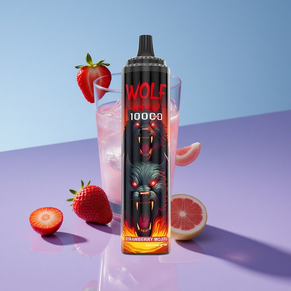 Jordbær Mojito JNR Wolf Niplo 10000 Puffs 20ml Type-C vape wholesale Norway